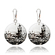 Black and white earrings urban style 'Albion', Earrings, Moscow,  Фото №1