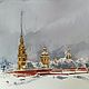 Watercolor painting Snow Petersburg (city landscape), Pictures, Yuzhno-Uralsk,  Фото №1