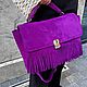 Сумка с бахромой из натуральной замши. Сумка-торба. Shapely Bags - Сумки с душой Питера. Интернет-магазин Ярмарка Мастеров.  Фото №2