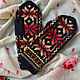 Mittens knitted handmade 'Dahlias', Mittens, Moscow,  Фото №1
