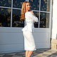 Белое платье Анжелика с баской - платье футляр миди - платье нарядное. Платья. ADRIANO RIZZO. Интернет-магазин Ярмарка Мастеров.  Фото №2