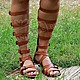 Roman Sandals Gladiator genuine leather red. Any sizes and colors to order!
