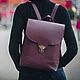 Backpack leather female 'Bordo' (Burgundy), Backpacks, Yaroslavl,  Фото №1