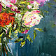 Order  Oil painting of Roses in a transparent vase. Zabaikalie. Livemaster. . Pictures Фото №3
