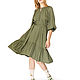 Midi dress in the color of ripe olive below the knees. Dresses. ivavavilonskaya. Online shopping on My Livemaster.  Фото №2