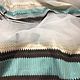 Tulle mesh with stripes 'Cardiogram' brown with turquoise, Curtains, Mozhaisk,  Фото №1
