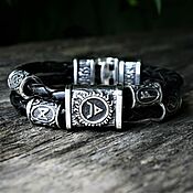 Украшения handmade. Livemaster - original item Braided bracelet male oberezhny Veles Runes. Handmade.