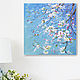 Картина цветущая ветка яблони на фоне голубого неба, Картины, Сочи,  Фото №1