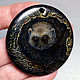 Order Wolverine-totem pendant with author's painting on black agate. lacquer miniature. Livemaster. . Pendant Фото №3