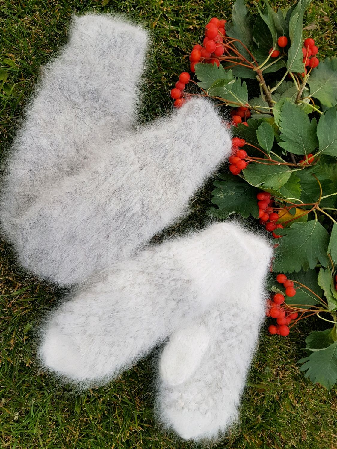 Цвет собачьей шерсти. Пуховые варежки "детские". Мохнатая пряжа. Оренбургский козий пух. Пуховая нить.