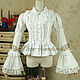 Order Victorian  White Lace Ruffle Blouse with Cape. lacegarden. Livemaster. . Blouses Фото №3