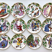 Посуда handmade. Livemaster - original item Painted porcelain 6 Nutcracker Christmas set. Handmade.