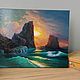 Морской Пейзаж Маслом "На рассвете" картина. Картины. @brightArtCorner. Интернет-магазин Ярмарка Мастеров.  Фото №2
