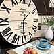 Часы настенные и поднос набор, большие часы. Часы классические. Красивое время  (Ольга). Интернет-магазин Ярмарка Мастеров.  Фото №2