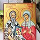 Saints Cyprian and Justina .Hand painted icon, Icons, St. Petersburg,  Фото №1