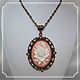 Pendant with cameo Rose background peach bronze 30h40, Subculture decorations, Smolensk,  Фото №1