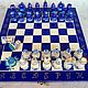 Order Chess made of wood 'Gzhel rose', hand-painted. Anna Fekolkina chess-souvenirs. Livemaster. . Chess Фото №3