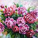 Peonies painting with oil on canvas, paintings of flowers,flowers, Pictures, Petrozavodsk,  Фото №1