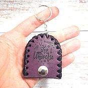 Сумки и аксессуары handmade. Livemaster - original item Leather keychain with the secret of You are my universe. Handmade.