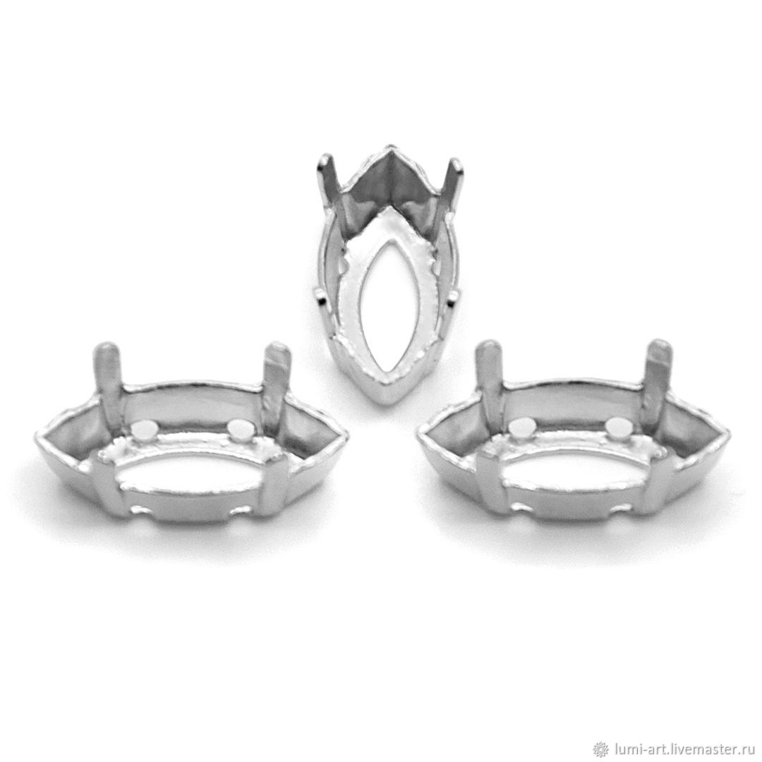 Оправа 15х7 White Bronze для Navette Сваровски Оправы для кристаллов ...