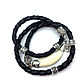 Braided leather bracelet 'Wolf's Fang', Braided bracelet, Moscow,  Фото №1