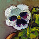 Painting Pansies Still Life Oil Painting with Flowers 15 x 15. Pictures. matryoshka (azaart). Online shopping on My Livemaster.  Фото №2