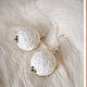 Earrings made of yarn 'Snowballs'. Earrings. Cotton_jewelry by Olga Shestova. Online shopping on My Livemaster.  Фото №2