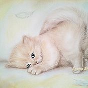 Картина с котом "Солнечные зайчики"