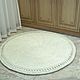  Light Grey Round Pigtail Bath Mat. Carpets. knitted handmade rugs (kovrik-makrame). My Livemaster. Фото №6