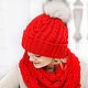 Winter knitted hat with pompom ' iris Gwenn', Caps, Chelyabinsk,  Фото №1