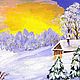 картина "Рождество" (фиолетовый, желтый), Картины, Москва,  Фото №1
