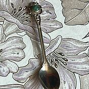 Винтаж handmade. Livemaster - original item Teaspoon, silver, jade, rarity, Thailand. Handmade.