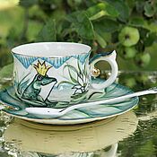 Посуда handmade. Livemaster - original item Porcelain tea pair 