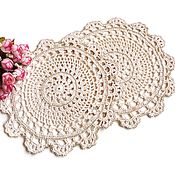Для дома и интерьера handmade. Livemaster - original item Beige knitted napkin for plates 24 cm. Handmade.