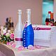 Декор свадебных бутылок "Брусничная Любовь", Бокалы свадебные, Москва,  Фото №1