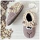 Заказать Тапки вязаные на войлочной подошве «Барашки». Sunny_funny_gifts. Ярмарка Мастеров. . Тапочки Фото №3