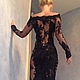 Negro encaje vestido con los hombros abiertos en el estilo 3D. Dresses. Lana Kmekich (lanakmekich). Ярмарка Мастеров.  Фото №5