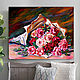 Oil painting bouquet of roses for interior, Pictures, Azov,  Фото №1