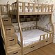 Детская двухъярусная кровать с лестницей комодом деревянная из массива, Кровати, Санкт-Петербург,  Фото №1