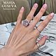 Заказать Серебряное кольцо 925 пробы розовое с белыми фианитами. MARIA GUSEVA Fashion Jewelry. Ярмарка Мастеров. . Кольца Фото №3