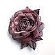 FLOWER brooch rose from the fabric ' mulled Wine'. Brooches. fioridellavita. My Livemaster. Фото №4