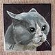 Картина 10х10 см  «Котик» мем. Картины. Картины маслом Антонина Любецкая. Ярмарка Мастеров.  Фото №5