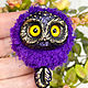 Brooch Owl purple. Brooches. 2sovy. Online shopping on My Livemaster.  Фото №2
