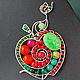 Brooch Apple Red-Side (option), Brooches, St. Petersburg,  Фото №1