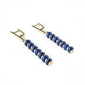 Украшения handmade. Livemaster - original item Lapis Lazuli Earrings, Long Hanging Lapis Lazuli Gold Earrings. Handmade.