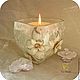 Candlestick,White flowers, candle holder glass. Candlesticks. Decoupage studio paRizanka. Online shopping on My Livemaster.  Фото №2