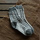 Los calcetines de lana bicolor con el dibujo de trenzas, Socks, Moscow,  Фото №1