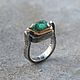 Emerald ring, silver and gold, Rings, Moscow,  Фото №1