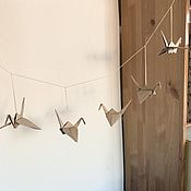 Для дома и интерьера handmade. Livemaster - original item Origami Cranes Paper Garland. Handmade.
