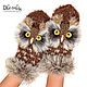 OWL. Owl mittens brown, Mittens, Moscow,  Фото №1